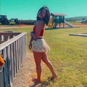 Floral mini skort